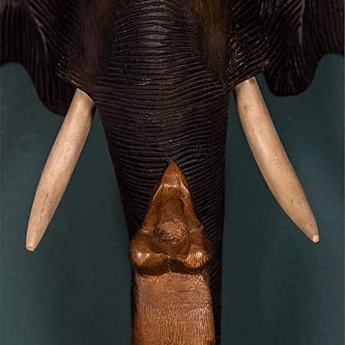 Thai Wood Carving Elephant Head Wall Sculpture