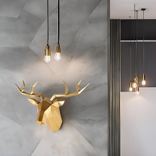 Copper Deer Head Wall Decor with Gold Accent