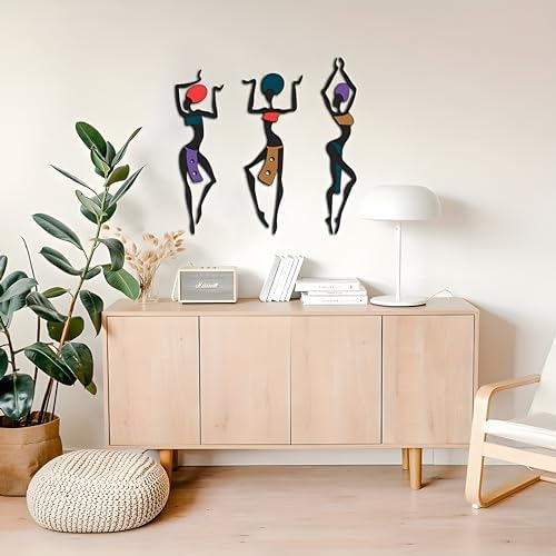 African Wall Art 3 Piece Metal Decor Set