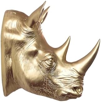Hi-Line Gift Ltd Rhino Head Wall Sculpture Gold