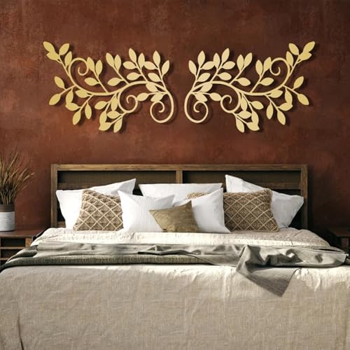 Flyoak Gold Metal Olive Branch Wall Decor - 24x17 Inches