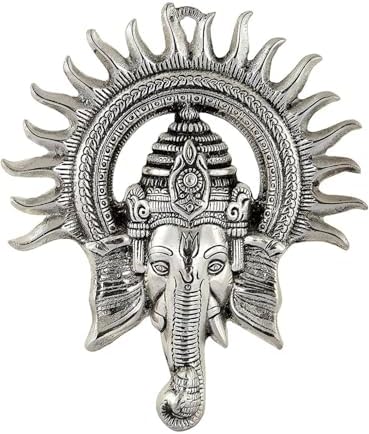 IS4A Silver Ganesha Wall Hanging Idol for Prosperity and Good Luck