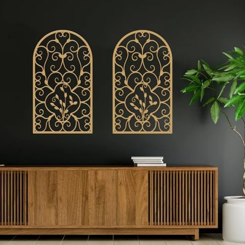 Resama 2 Pcs Scroll Wall Decor Gold 157 X 9