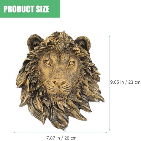 Lion Head Wall Decor - 9x7x3 Inches Sculpture