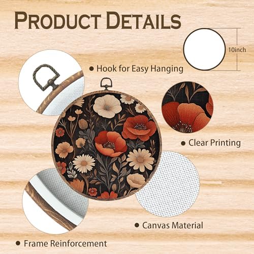 Tzhim Vintage Moody Floral Wall Art 10x10 Inch