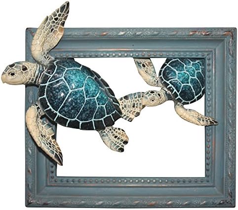 Comfy Hour Ocean Voyage 7 Inch Sea Turtle Wall Decor Frame