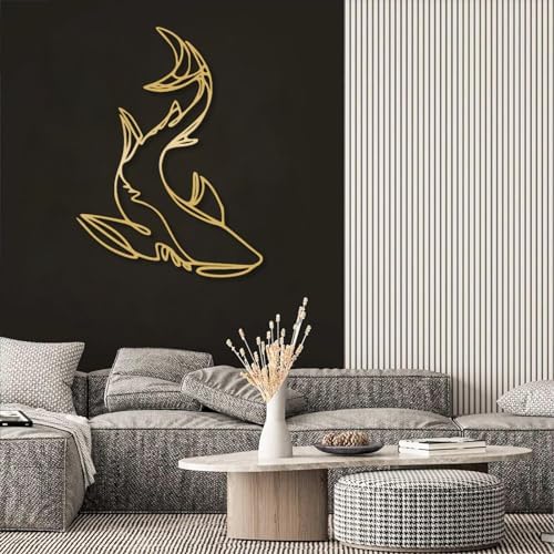 Shark Metal Wall Decor Modern Nautical Art 19x14 Inch