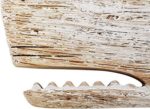 Wooden Fish Wall Decor - Rustic Nautical Whale Sculpture