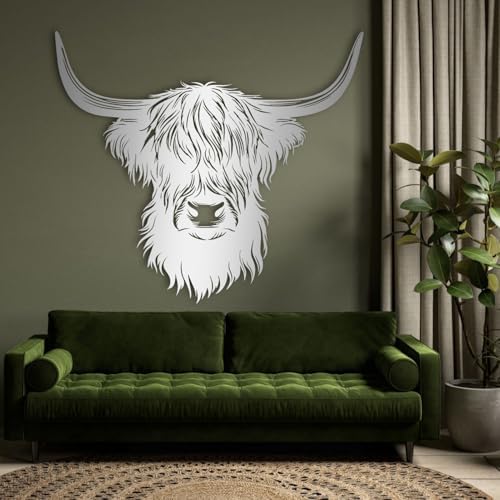 Cow Head Wall Art Metal Sculpture for Living Room and Office