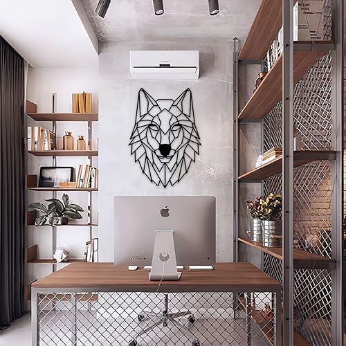 MAX WOODY Black Wolf Wall Art Sculpture 1723 W x 2283 H