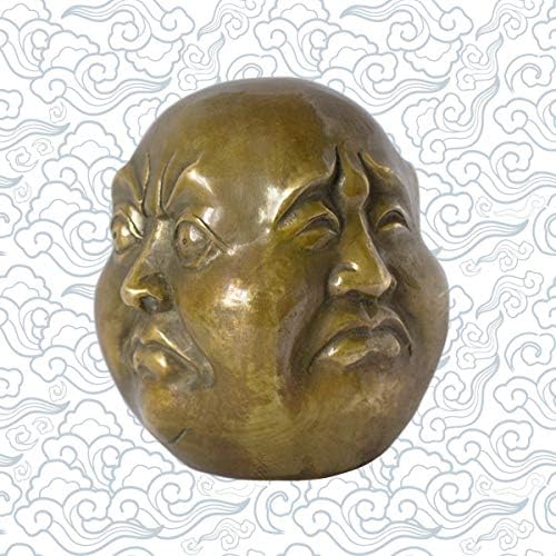 Four Faces Buddha Head Statue Brass Home Decor