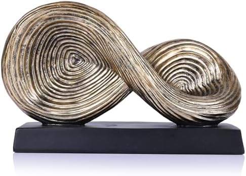 Abstract Art Infinity Loop Sculpture in Gold