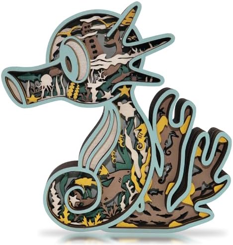FNYDOX Seahorse Wall Wood Carving Decor