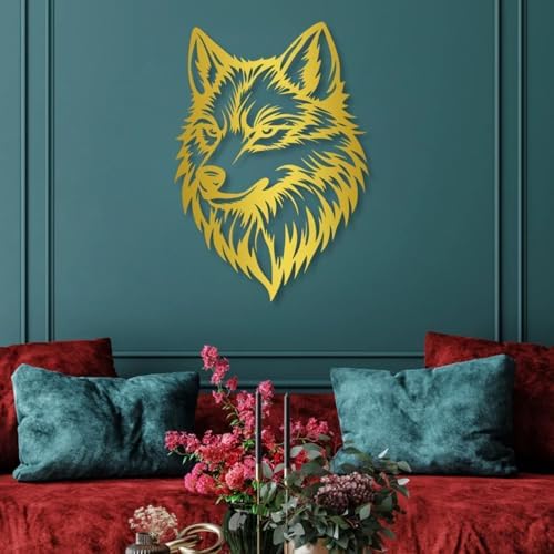 Huefoam Wolf Metal Wall Art - 35 x 25 Black Decor