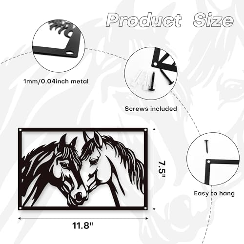 Xedatric Metal Horse Wall Art 1pc Decor