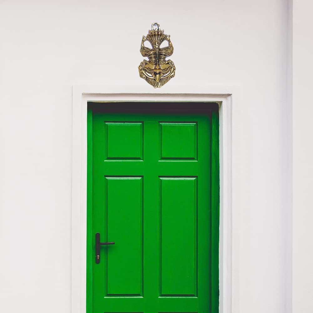 Gold Metal Nazar Battu with Ganesha Protection for Home and Office Wall Hanging