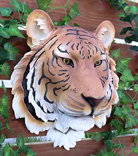 Ebros Gift Orange Bengal Tiger Head Wall Decor Sculpture 16 Tall