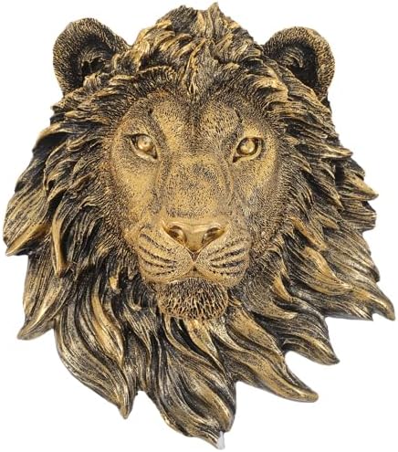 Lion Head Wall Decor - 9x7x3 Inches Sculpture
