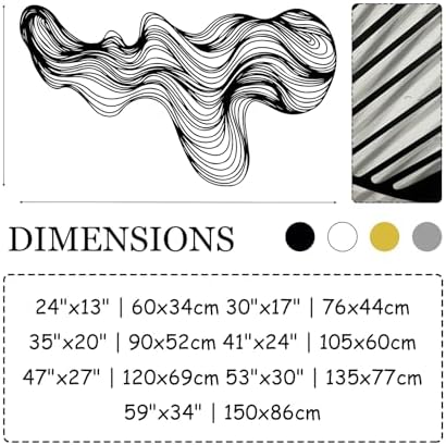 Abstract Lines Metal Art Wall Decor 24x13 Inch