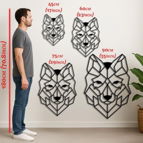 BONPERLA Geometric Wolf Head Wall Sculpture - Modern Decor