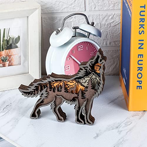 Laozai Wooden Forest Animals Wolf Wall Decor