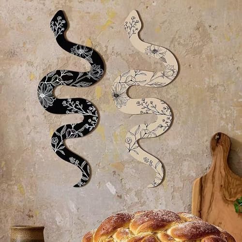 Rekeell Decorative Snake Wall Art Bohemian Style White