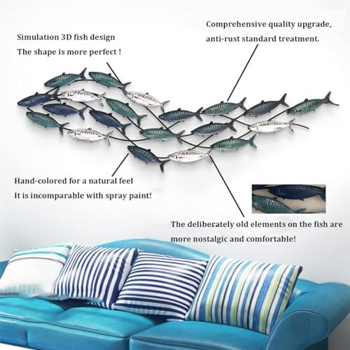 Large Metal Fish Wall Art Sculpture for Home Decor