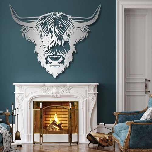 Cow Head Iron Wall Art Decoration 30x25 in