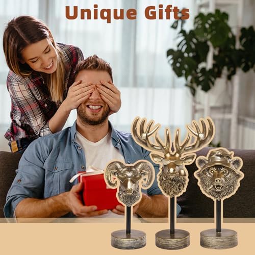 3 PCS Handcrafted Resin Animal Sculpture - Modern Home Decor
