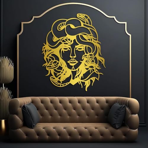Medusa Head Metal Wall Art Black 28x33 Inches