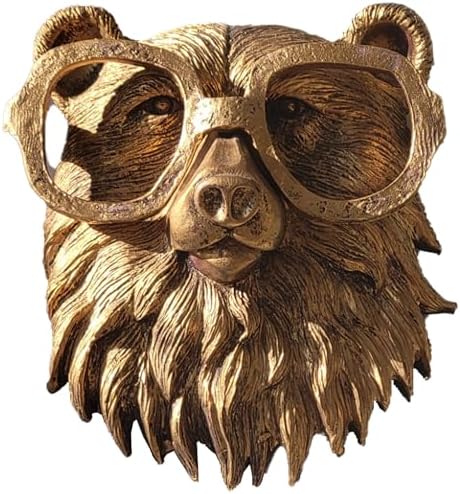 Artocery Resin Animal Heads Wall Decor - 63 Inch Golden Finish