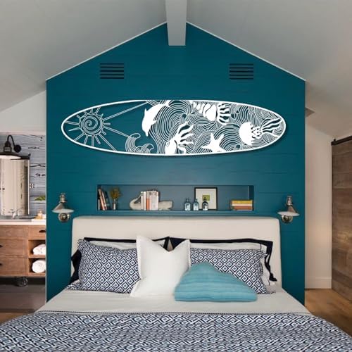 Yemwot Metal Wall Decor - 9x35 White Wall Sculpture