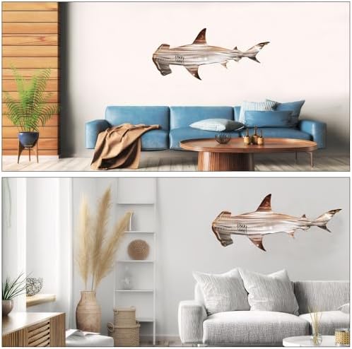 CATPAN Shark Wall Decor 50cm Stainless Steel Art