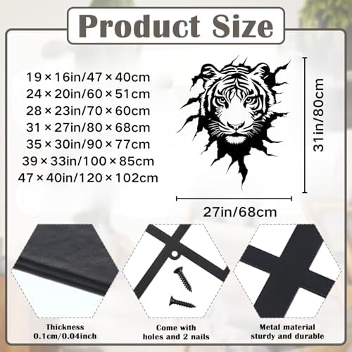 ENJOYOO Metal Tiger Wall Art Decor 19x16in
