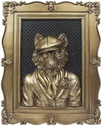 Esvinte Vintage Wall Sculpture Wolf Decor