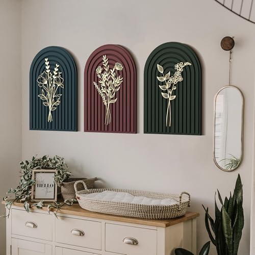 Heiple 3D Boho Floral Wall Decor Set Of 3