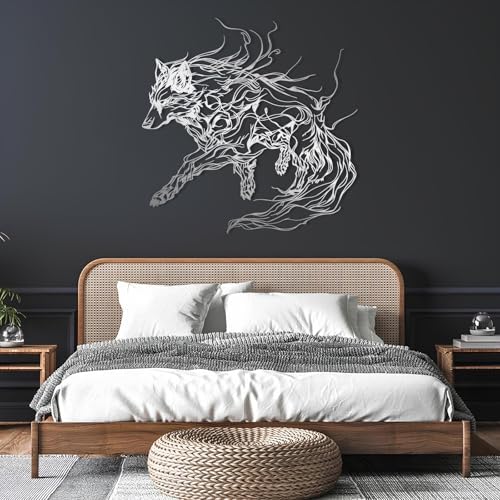 Wolf Metal Wall Art - Nature Themed Bedroom Decor