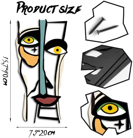 Kas Home Abstract Metal Wall Art Decor Modern Living Room Accent 8L x 16W