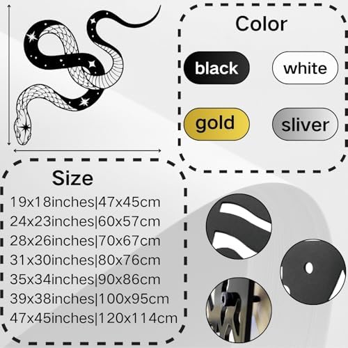 Metal Snake Wall Decor Moon Phase Design 19x18in