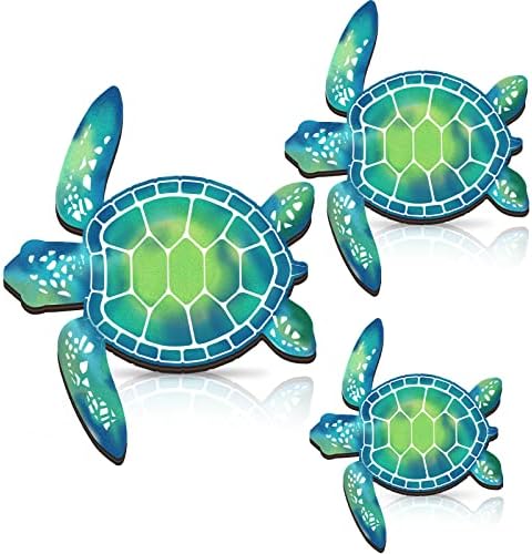 Bucherry Blue Green Wooden Sea Turtle Wall Decor