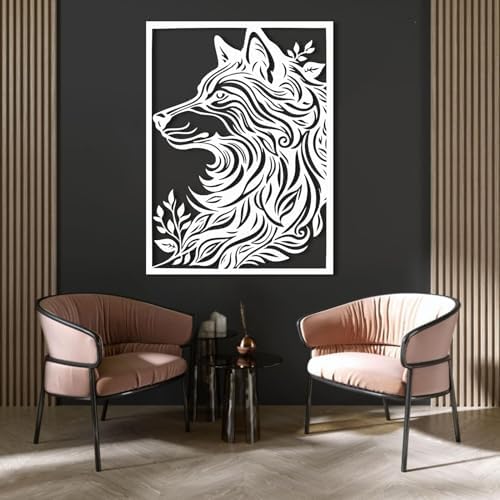 Hotuijxca Wolf Metal Wall Art 47x35 cm