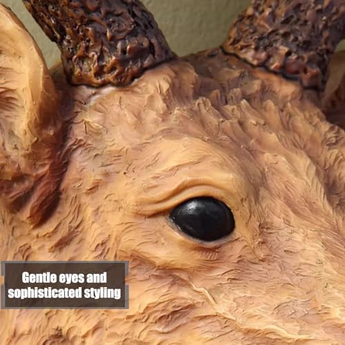 Realistic Resin Deer Head Wall Decor Faux Taxidermy Sculpture