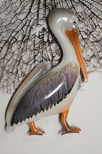 13x13 Inch Decorative Metal Pelican Wall Decor