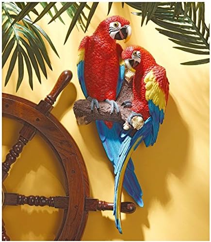 Design Toscano Tropical Scarlet Macaws Wall Sculpture