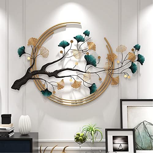 Futyli 53 Inch Ginkgo Leaf Metal Wall Art Sculpture