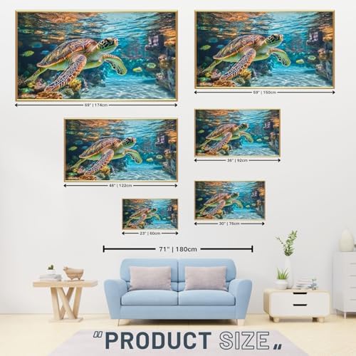 ONLYLIDA Sea Turtle Wall Art Canvas Ocean Decor Print 36x20 Inches