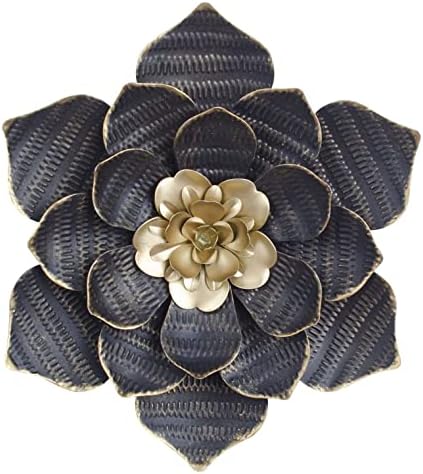 Decointo 95 Inch Black Metal Wall Flowers Sculptures
