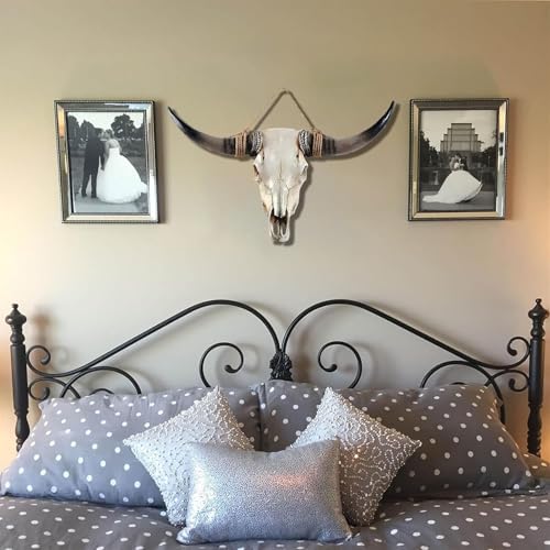 SvRite 31 Inch Cow Skull Wall Decor Brown