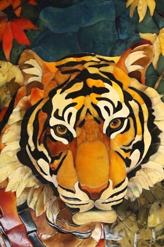 Vibrant Resin Tiger Sculpture 8x10 Inches