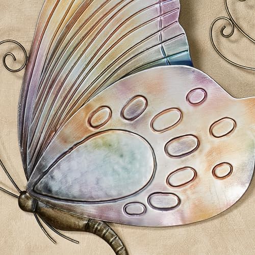 Touch of Class Butterflies in Flight Wall Art Set of Two - Gold Pink Blue Purple Orange